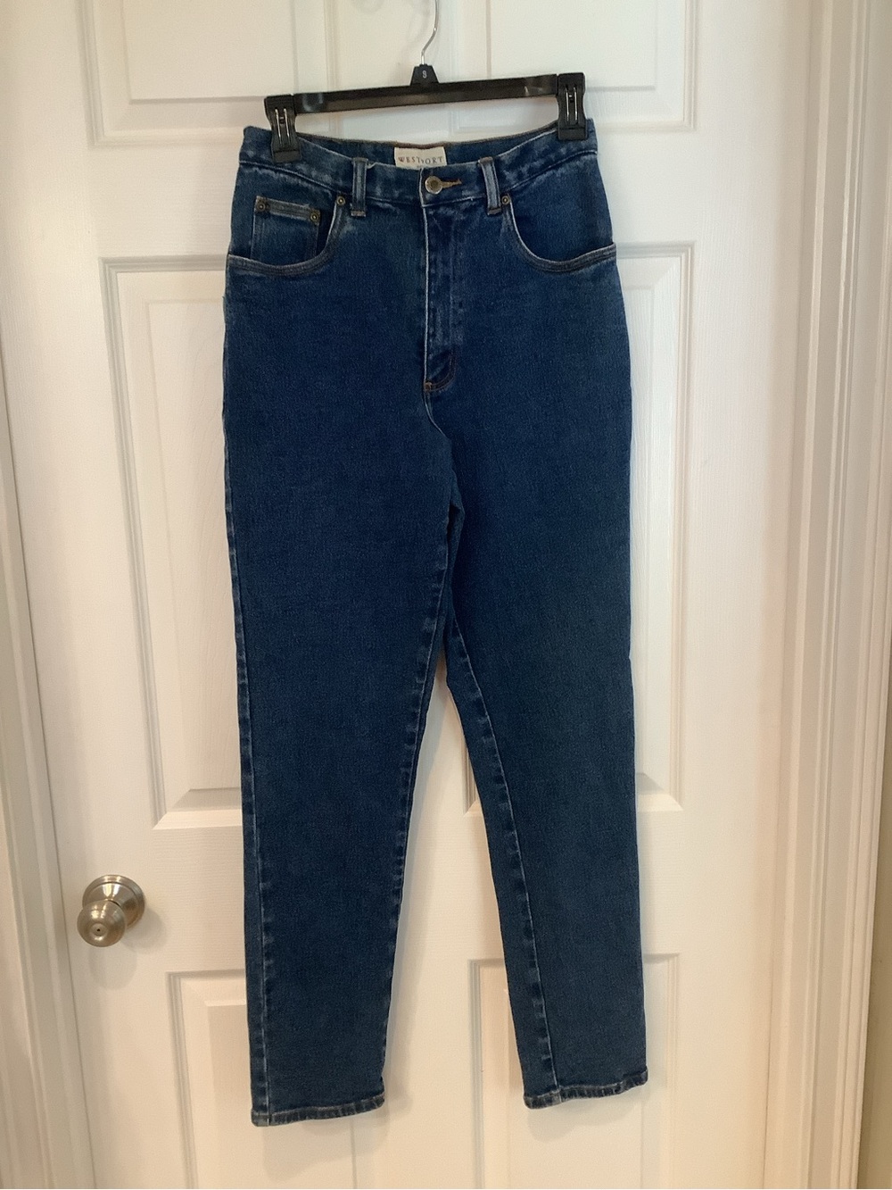 Westport High-Rise Slim Jeans in Dark Blue Denim